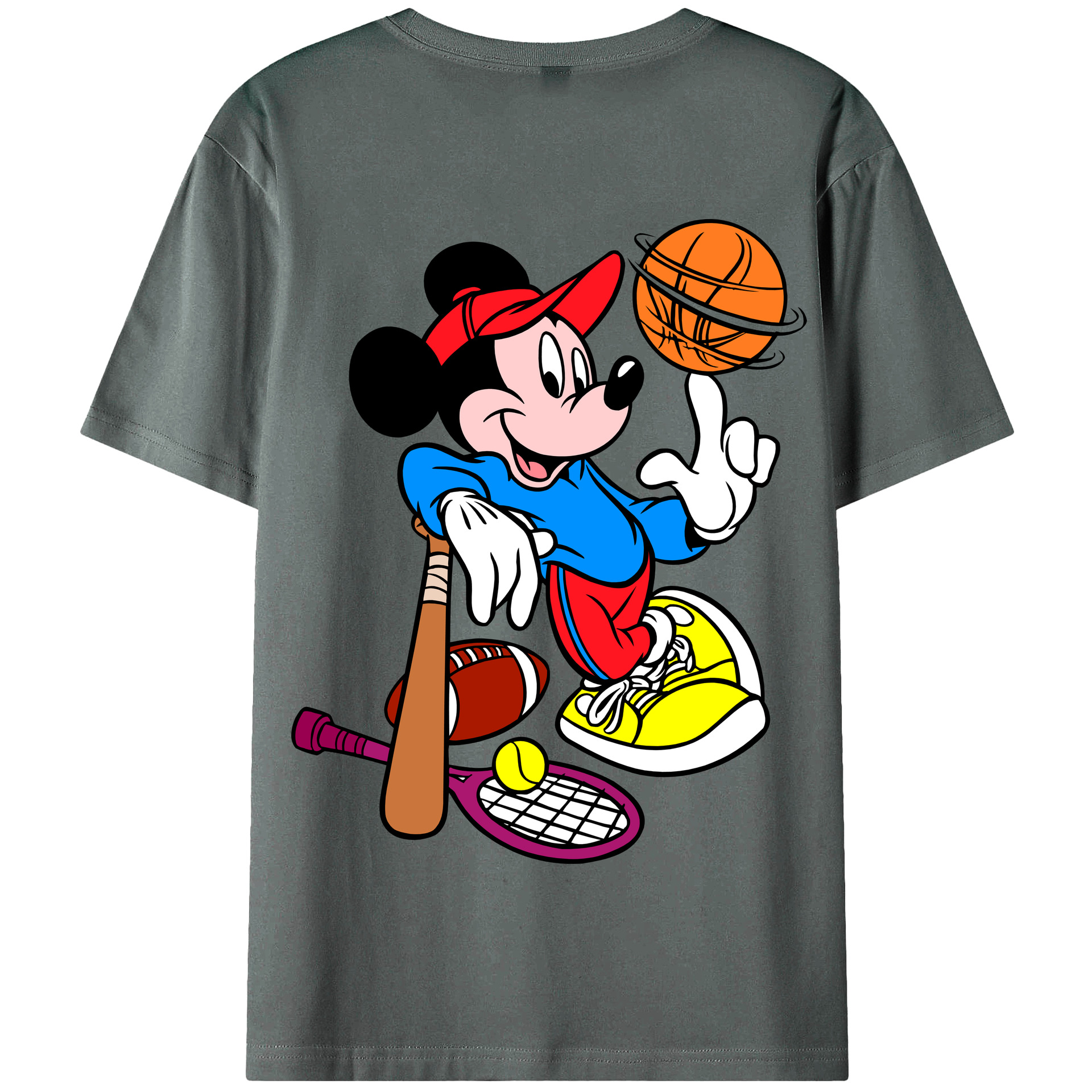 （画像用） ミッキーマウス Mickey Mouse 綿100％半袖Tシャツ（背面プリント）